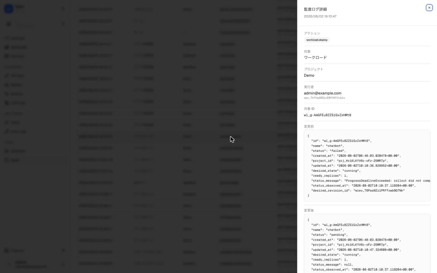 AUDIT LOG